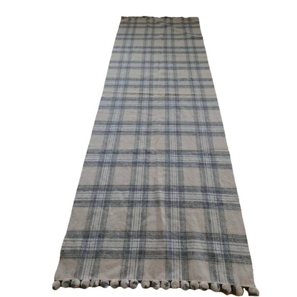 J. Crew Plaid Scarf Wool Wrap Womens Scarf Pom Pom Tassel A001448 - Picture 7 of 10